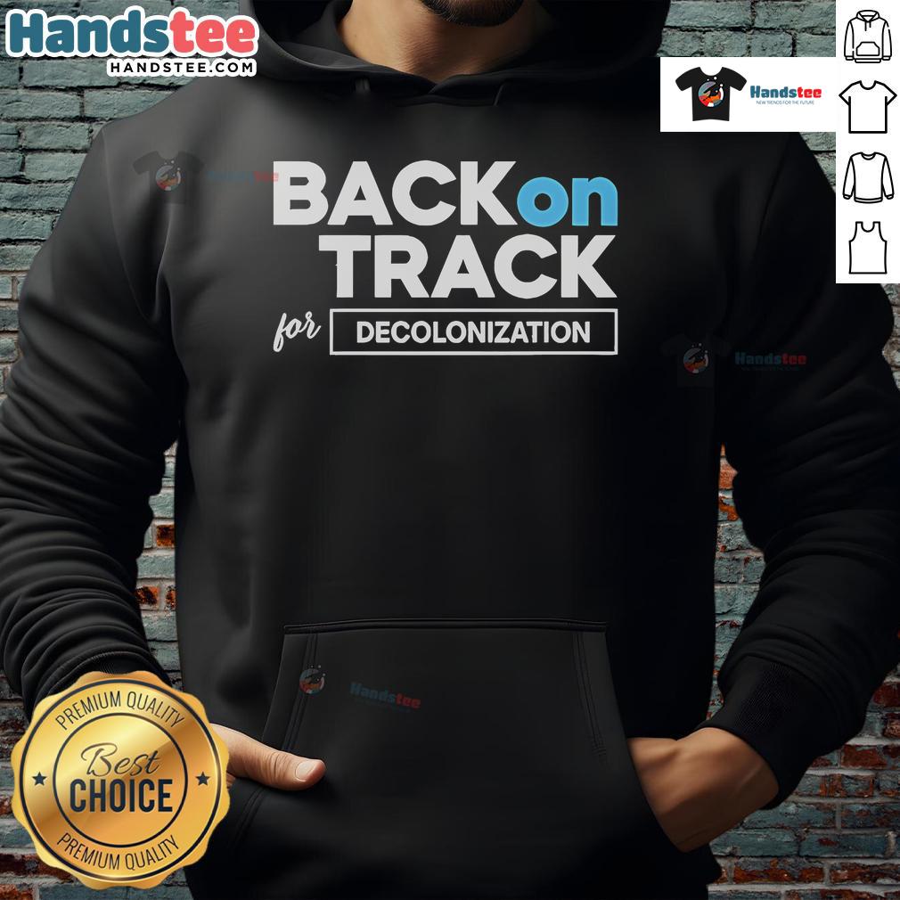 Official Isaac Ssemakadde Back On Track for Decolonization Hoodie showcasing a stylish design promoting decolonization awareness.