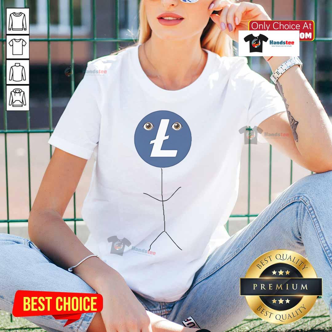 Alt Text: Official Litecoin mascots graphic on a ladies tee, showcasing vibrant colors and playful design for cryptocurrency fans.