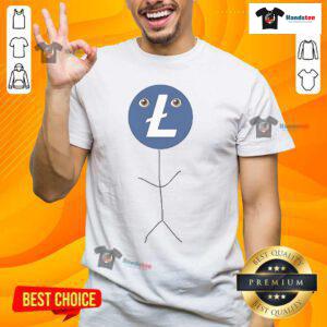 Alt Text: Official Litecoin Mascots T-Shirt featuring vibrant graphics of Litecoin mascots, perfect for crypto enthusiasts.