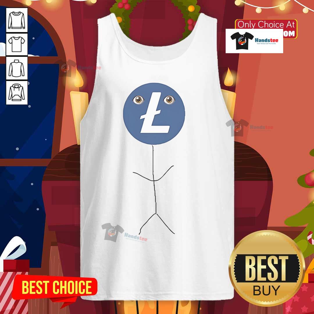 Official Litecoin mascots tank top featuring vibrant graphics of Litecoin characters, perfect for crypto enthusiasts.