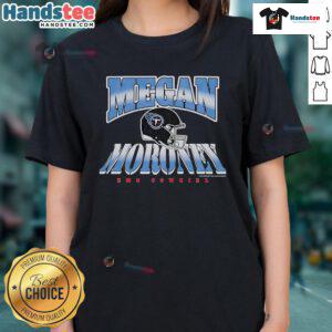 Official Megan Moroney X Tennessee Titans helmet emo cowgirl ladies tee featuring a stylish design for fans.