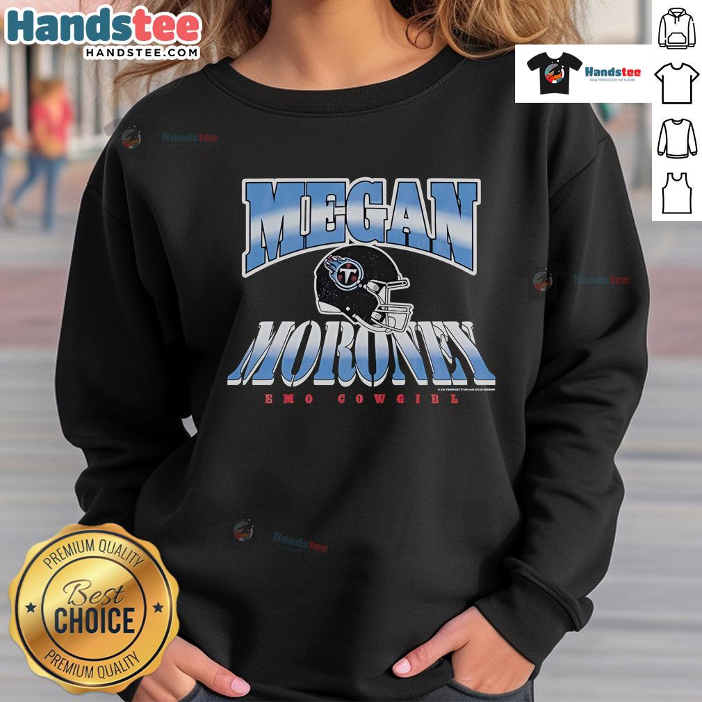 Alt Text: Official Megan Moroney X Tennessee Titans Helmet Emo Cowgirl Sweatshirt featuring vibrant graphics and stylish design.