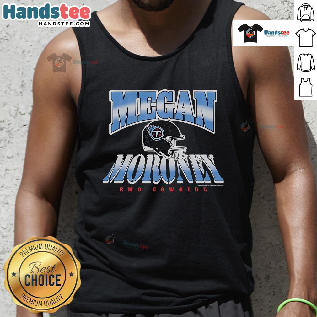 Alt Text: Megan Moroney x Tennessee Titans helmet emo cowgirl tank top featuring vibrant design and stylish fit for fans.
