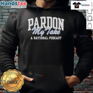 Official Pardon My Take National Podcast Hoodie featuring logo, perfect for fans of the popular sports podcast.