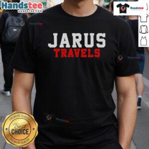 Official Pooja Jarus Travel T-Shirt featuring vibrant travel-themed graphics and comfortable fit for adventurers.