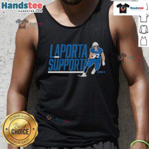 Official Sam Laporta Supporta Tank Top featuring a stylish design for fans of Sam Laporta and sports apparel.