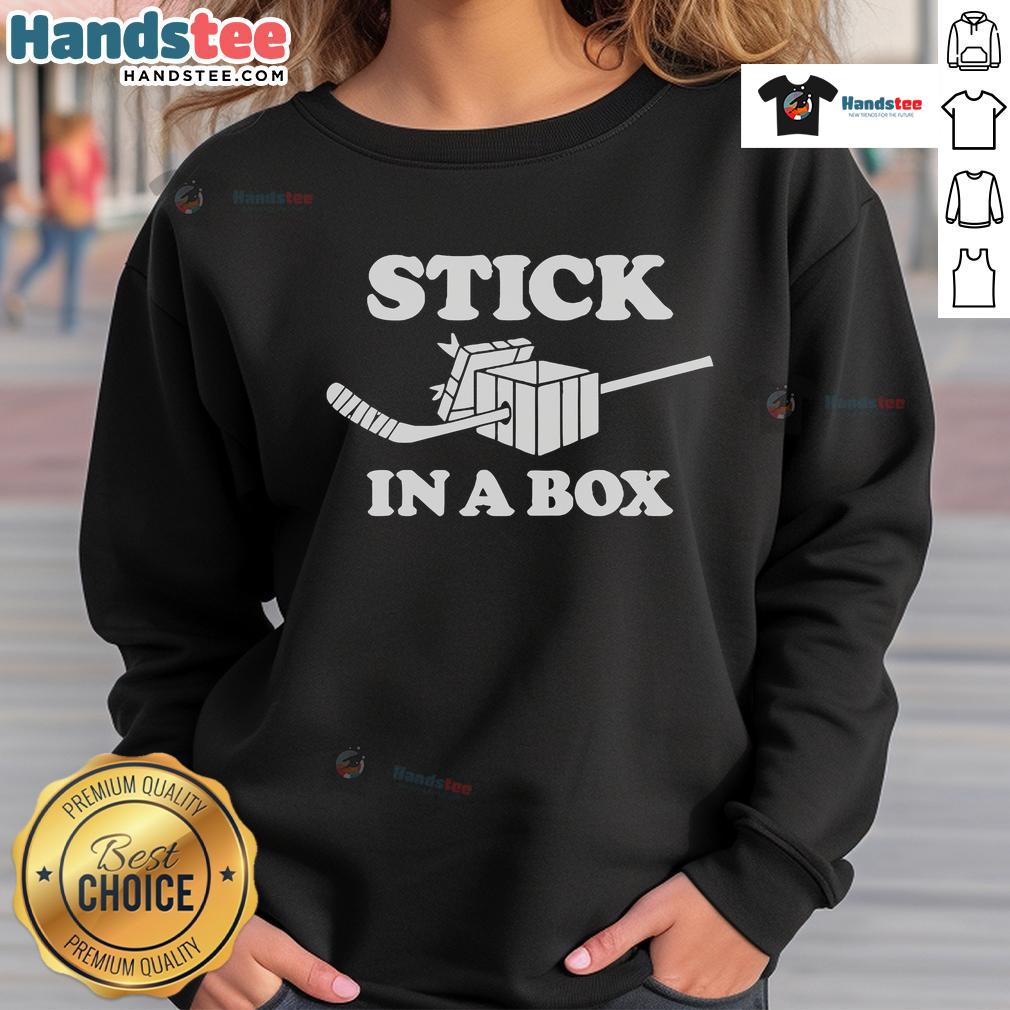 Official Stick In A Box Sweatshirt in navy blue, featuring a stylish design and comfortable fit for casual wear.