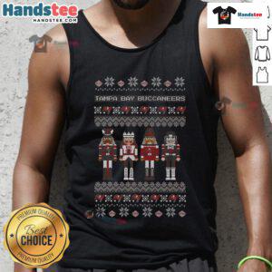 Official Tampa Bay Buccaneers Holiday Nutcracker Tank Top featuring festive design and team logo, perfect for game day.