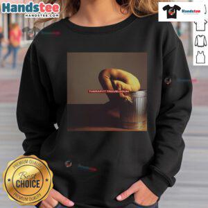 Official Therapy Troublegum Sweatshirt in black, featuring bold graphics and a comfortable fit for casual wear.