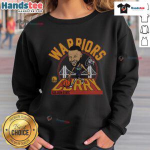 Alt Text: Official Warriors Stephen Curry Signature Sweatshirt featuring team colors and Curry's name on the back.
