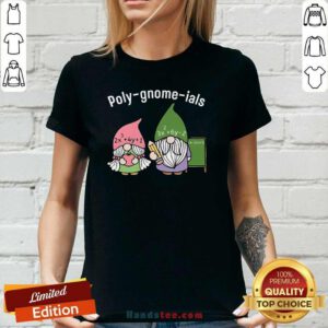 Top Poly-Gnome-Ials Math Teacher Ladies-tee