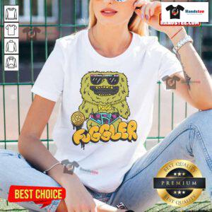 Awesome Fuggler Count Underoo Mcgoo graffiti text on a stylish ladies tee, perfect for quirky fashion lovers.