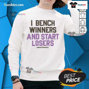 Alt Text: Awesome I Bench Winners And Start Losers Sweatshirt in vibrant colors, perfect for gym enthusiasts and casual wear.