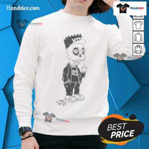 Awesome Kill The Noise Bart Simpson Skeleton sweatshirt featuring a middle finger design for edgy streetwear style.