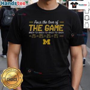 Awesome Michigan Back-To-Back-To-Back-To-Back In The Game T-Shirt featuring bold graphics and a comfortable fit.