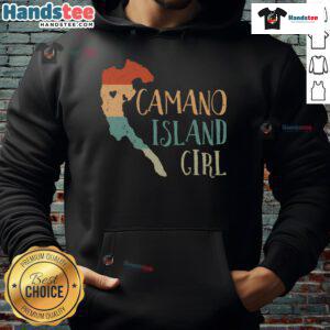 Cute Cao Island map hoodie featuring a love heart design in retro vintage style, perfect for island lovers.