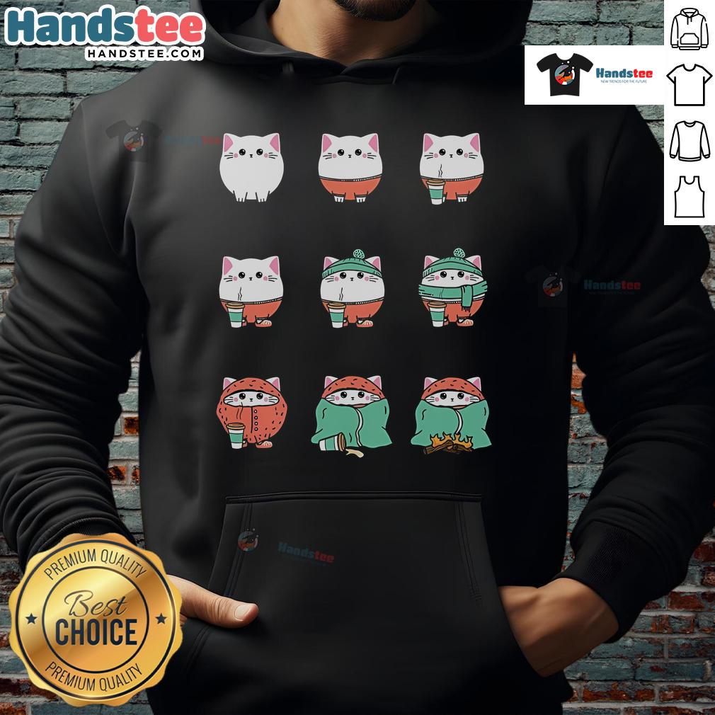 Adorable cat snuggled in a cozyfication hoodie, showcasing the charm of the Cute Cat Cozyfication Hoodie.