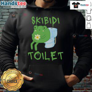Funny Skibidi Toilet Frog meme hoodie showcasing a cute frog design for a fun, trendy style.