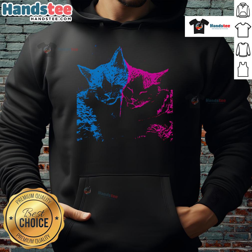 Alt Text: Cute TV girl band wearing 'French Exit' hoodies, perfect for funny cat lovers and cozy casual style.