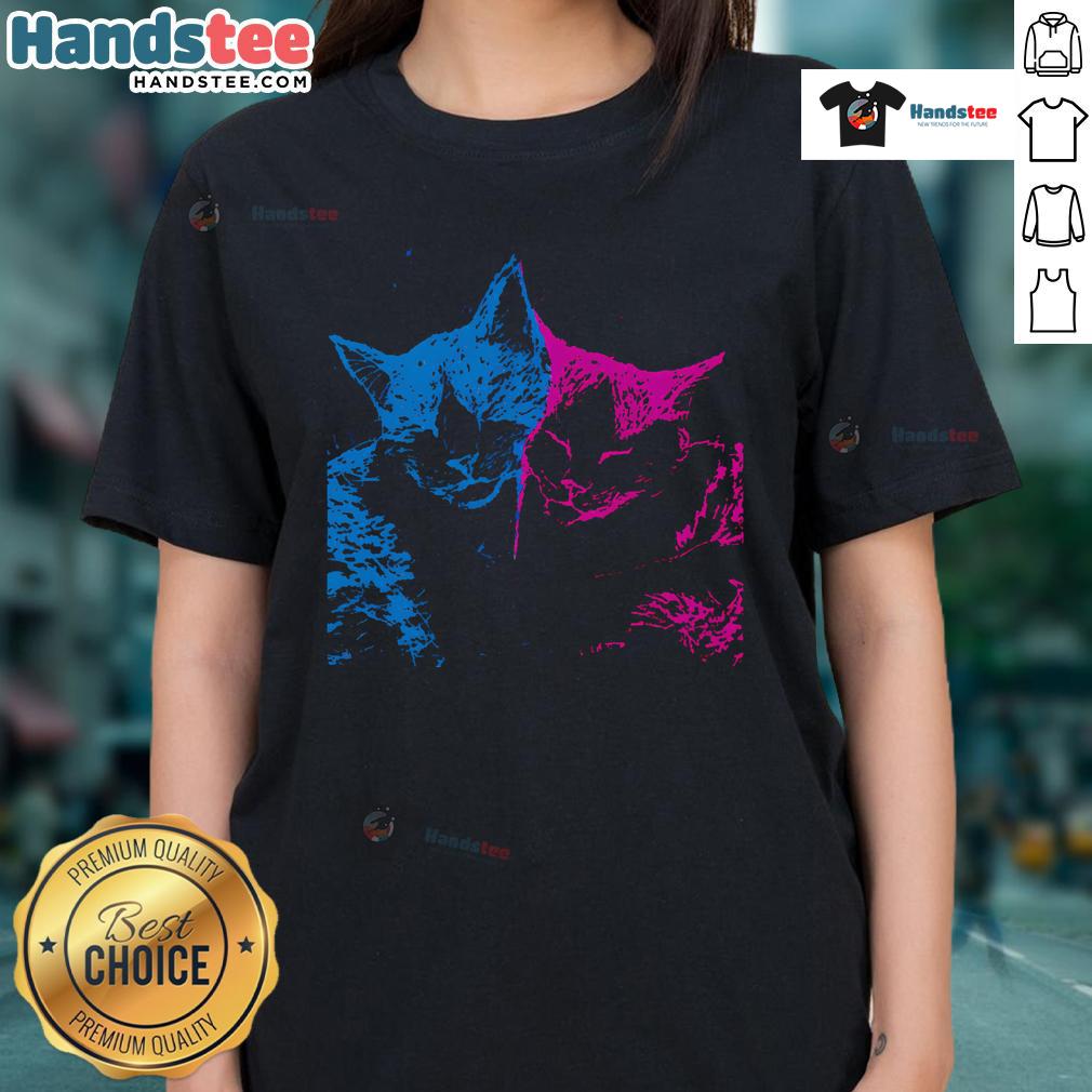 Cute TV girl band graphic on French Exit album tee for funny cat lovers, perfect ladies' shirt for casual wear.
