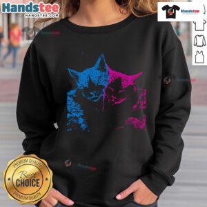 Cute TV girl band wearing 'French Exit' sweatshirts, perfect for funny cat lovers. Ideal cozy outfit for music fans.