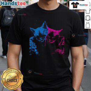 Adorable T-shirt featuring a cute TV girl band design for cat lovers, promoting the 'French Exit' album in a fun style.