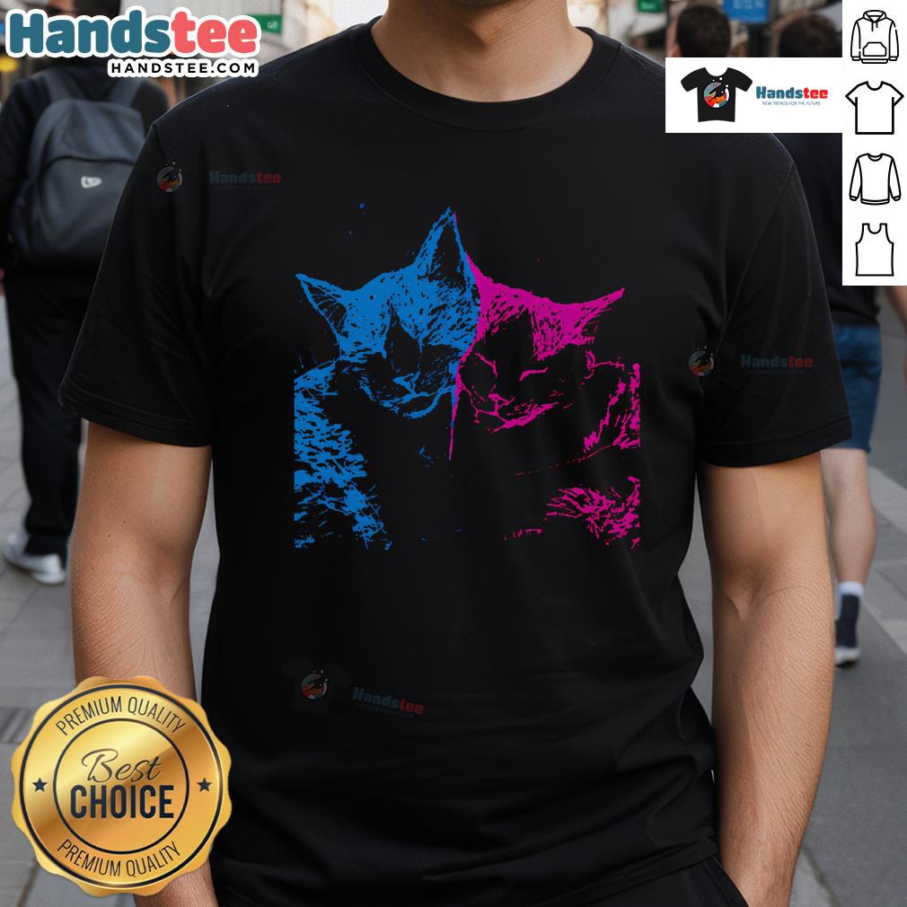 Adorable T-shirt featuring a cute TV girl band design for cat lovers, promoting the 'French Exit' album in a fun style.