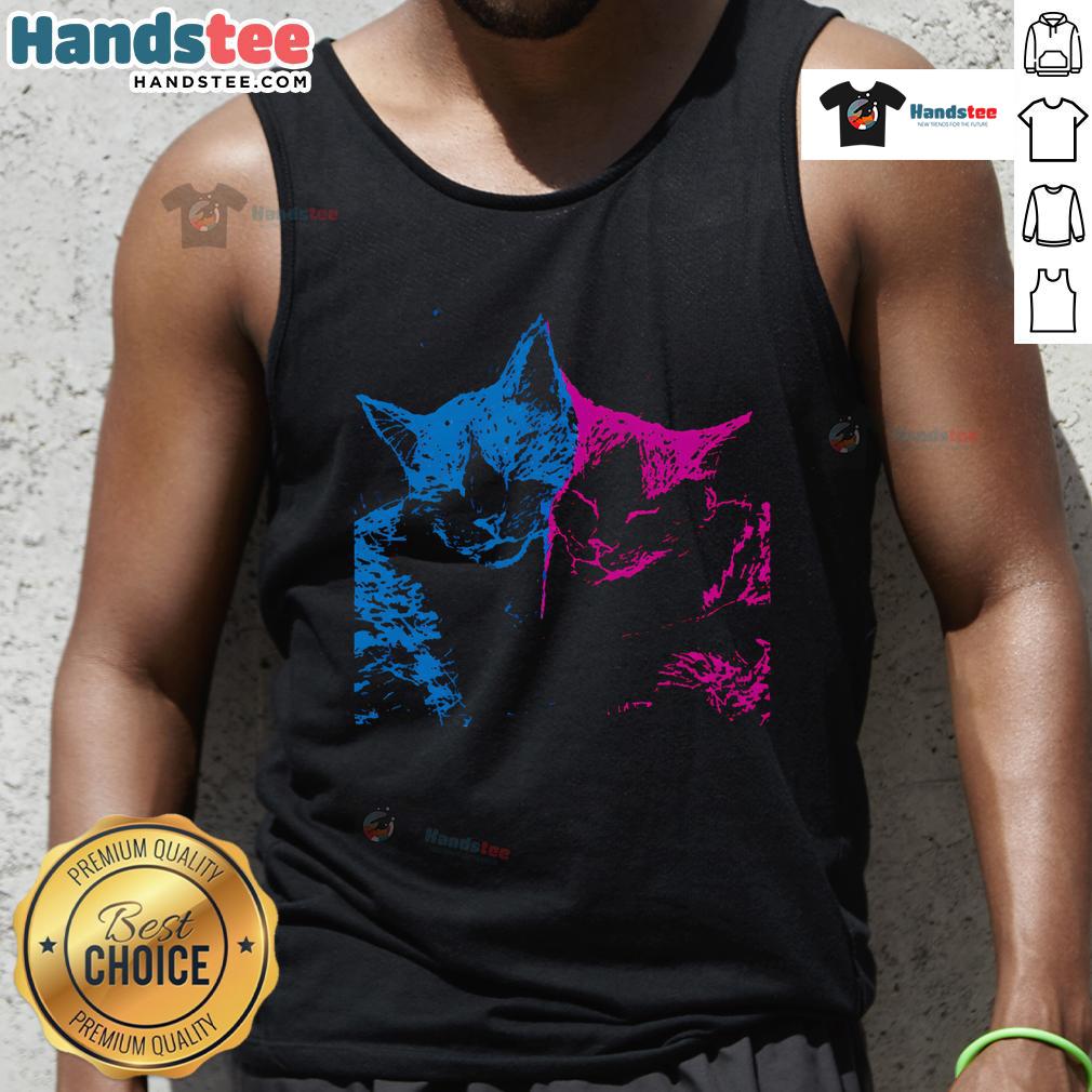 Adorable girl band wearing 'French Exit' tank tops, perfect for funny cat lovers and music enthusiasts.