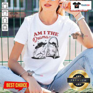 Funny Am I The Drama Frog Ladies Tee featuring a whimsical frog design, perfect for quirky fashion lovers.