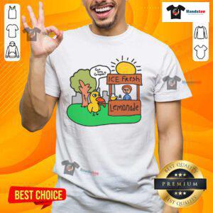 Funny Ice Fresh Lemonade Got Any Grapes Duck T-Shirt featuring a playful duck and vibrant lemonade graphics.