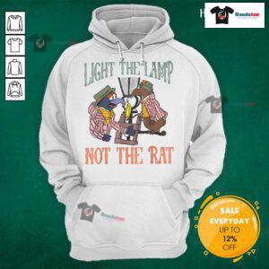 Funny Light the Lamp Not the Rat Christmas Holiday Hoodie featuring festive graphics and cozy design for holiday cheer.