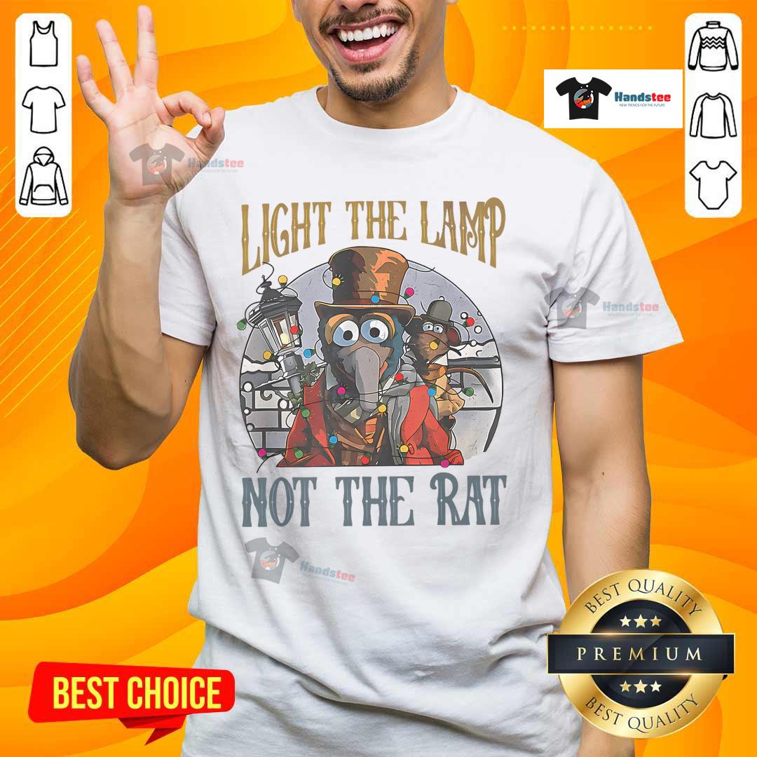 Funny Light The Lamp Not The Rat Christmas Holiday Rat T-Shirt featuring a humorous design perfect for festive celebrations.