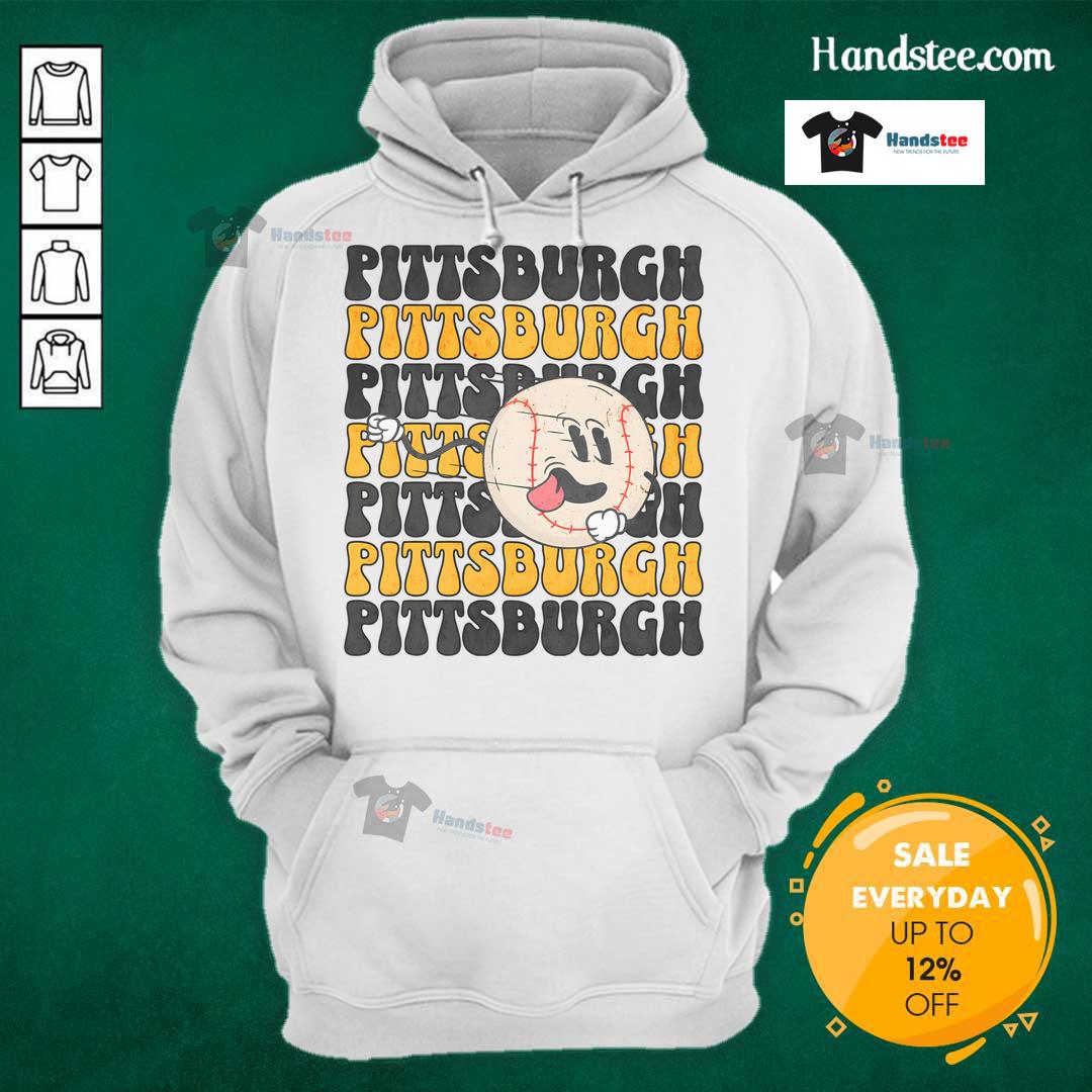 Funny Pittsburgh baseball hoodie featuring a playful design, perfect for fans looking to showcase their team spirit.