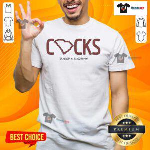 Funny Prime Meridian Cocks T-Shirt featuring a humorous design with a rooster and geographical elements.