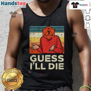 Funny RPG gamer wearing a retro tank top, reacting to a critical failure in a game, showcasing humor and gaming culture.