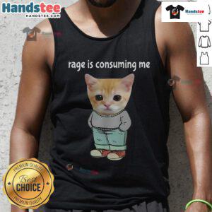 Funny rage meme featuring a silly cat with a chill guy, perfect for a tank top design. Ideal for cat lovers and meme enthusiasts.