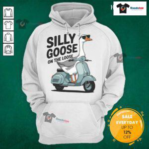 Alt Text: Funny silly goose on the loose hoodie featuring a playful goose graphic, perfect for quirky casual wear.