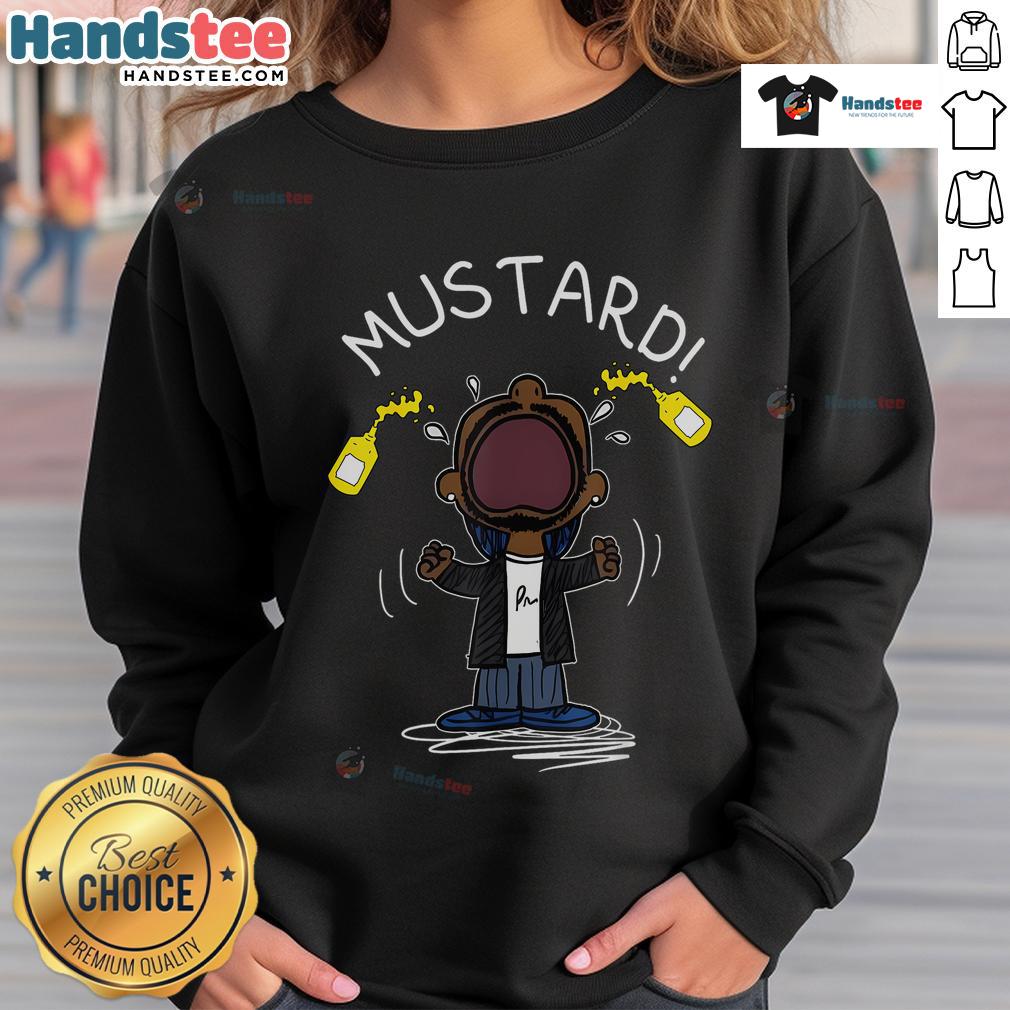 Stylish Lamar mustard sweatshirt with a funny graphic, perfect for trendy casual outfits and streetwear enthusiasts.