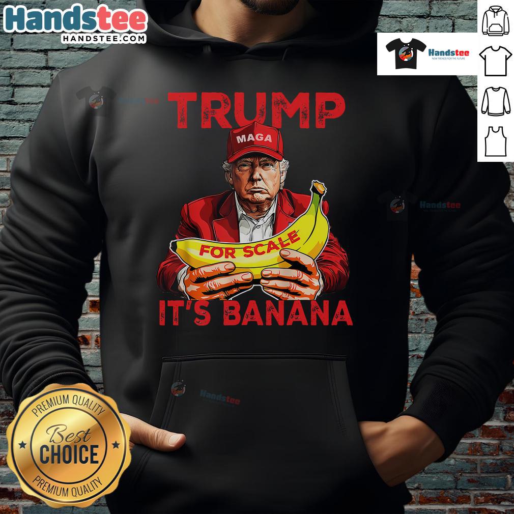 Funny Trump It's Banana Starship Hoodie featuring a playful design of Trump with bananas and a starship motif.