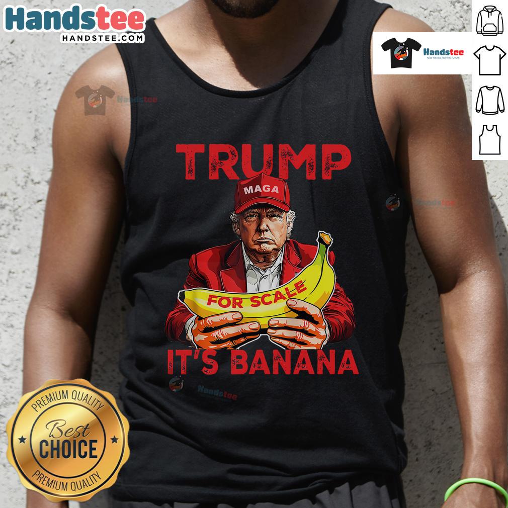Funny Trump banana starship tank top featuring a humorous design with vibrant colors and playful graphics.