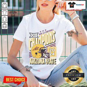 Arizona State Big 12 Champions ladies tee showcasing vibrant design and team pride in soft fabric, perfect for fans.