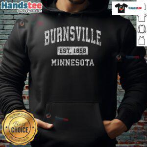 Good Burnsville Minnesota MN vintage established sports hoodie in navy blue with retro design and cozy fit.