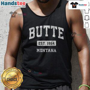 Good Butte Montana vintage sports tank top featuring a retro design and vibrant colors for a stylish summer look.