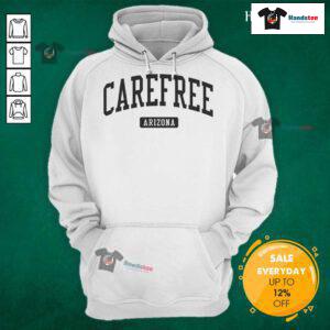 Good Carefree Arizona AZ vintage athletic sports hoodie in a casual setting, perfect for outdoor adventures.