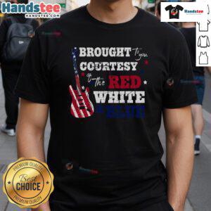 Alt Text: Good Courtesy Of The Red White And Blue Western Country Music T-Shirt featuring patriotic colors and stylish design.