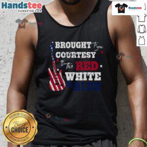 Good courtesy of the red, white, and blue Western country music tank top featuring a patriotic design and stylish fit.