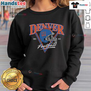 Good DNVR Football Since 1964 helmet sweatshirt featuring a vintage design for football fans.