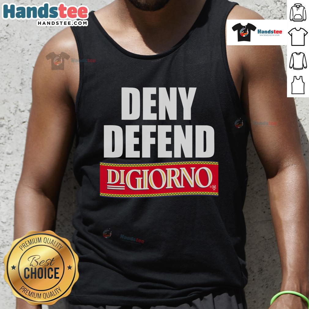 Good Deny Defend Digirno tank top featuring a stylish graphic design for casual wear enthusiasts.