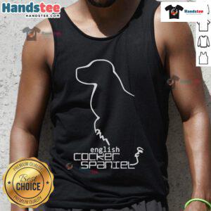 Good English Cocker Spaniel tank top featuring a playful dog graphic, perfect for pet lovers and casual wear.