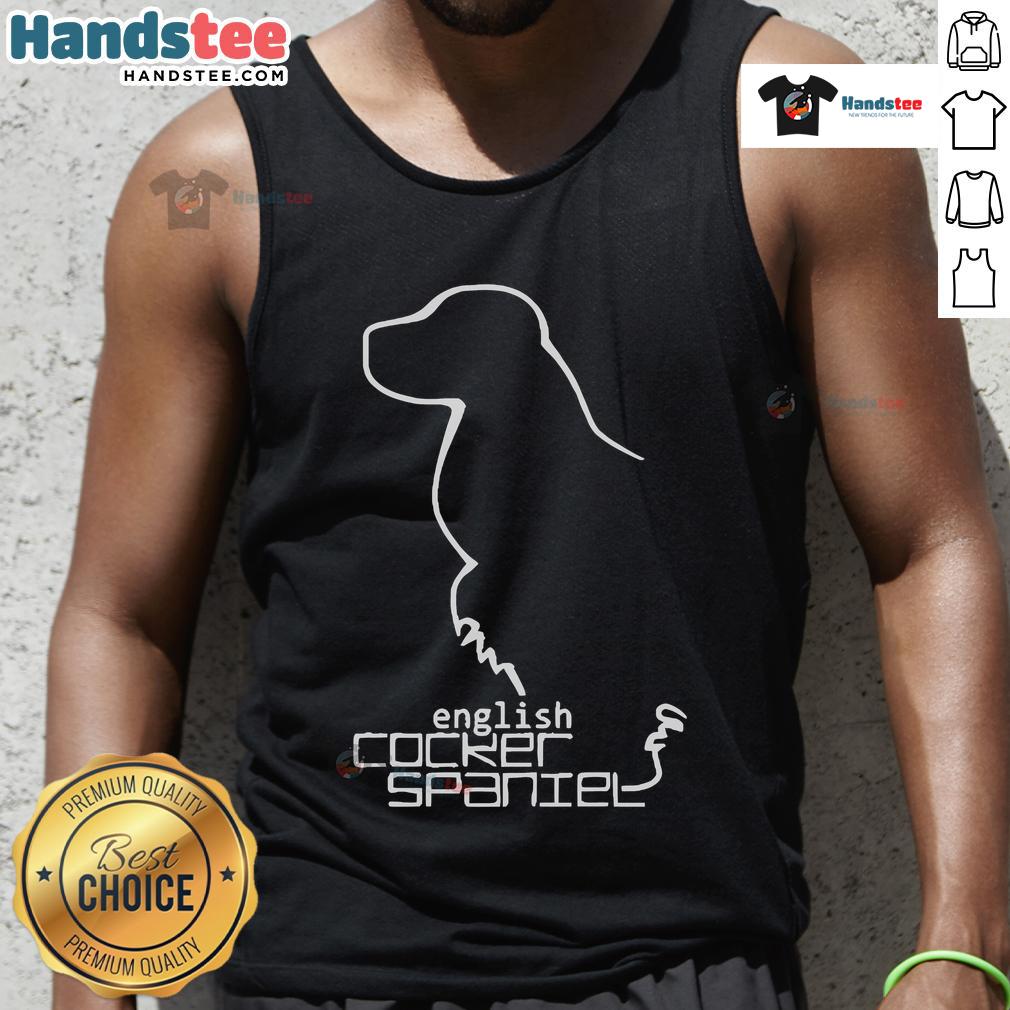 Good English Cocker Spaniel tank top featuring a playful dog graphic, perfect for pet lovers and casual wear.